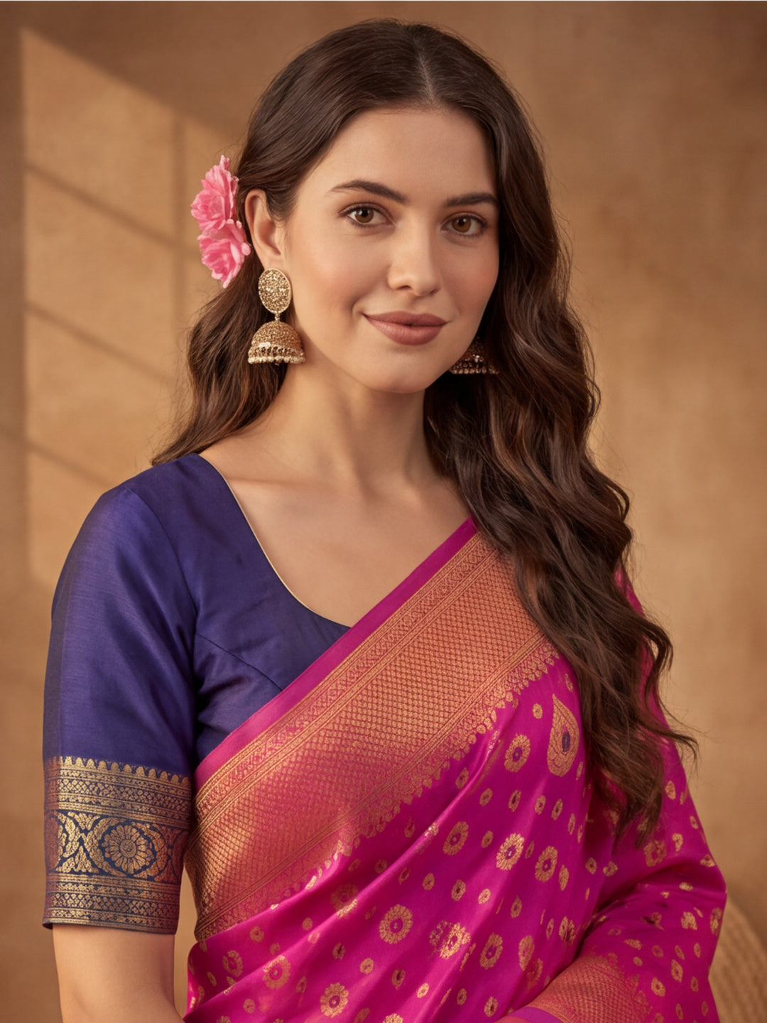 Pink Purity: Weaving Work Banarasi Silk Saree