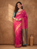 Gajri Glory: Weaving Work Banarasi Silk Saree