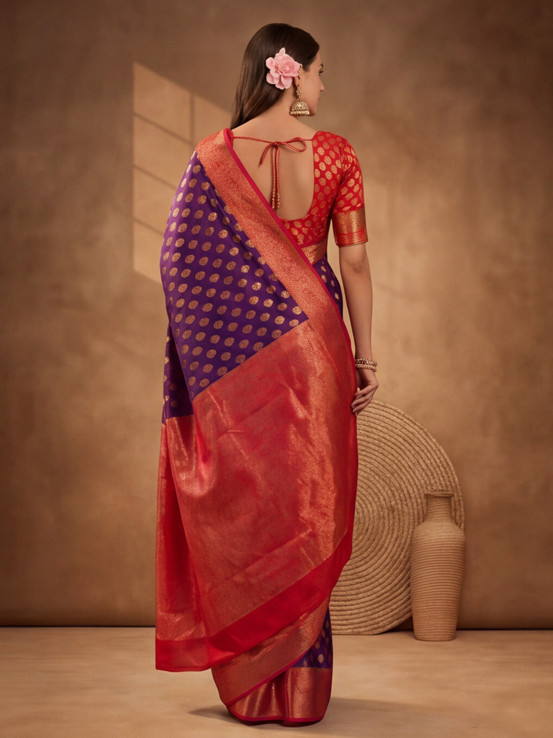 Purple Princess: Weaving Work Banarasi Silk Saree
