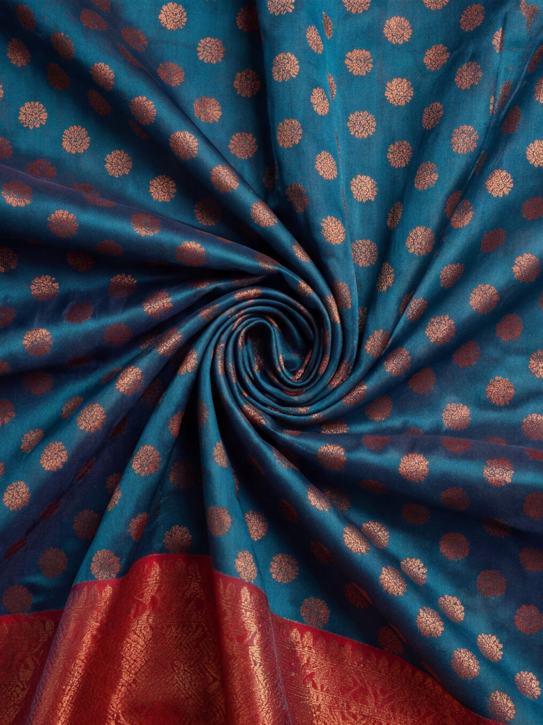 Teal Tranquility: Weaving Work Banarasi Silk Saree