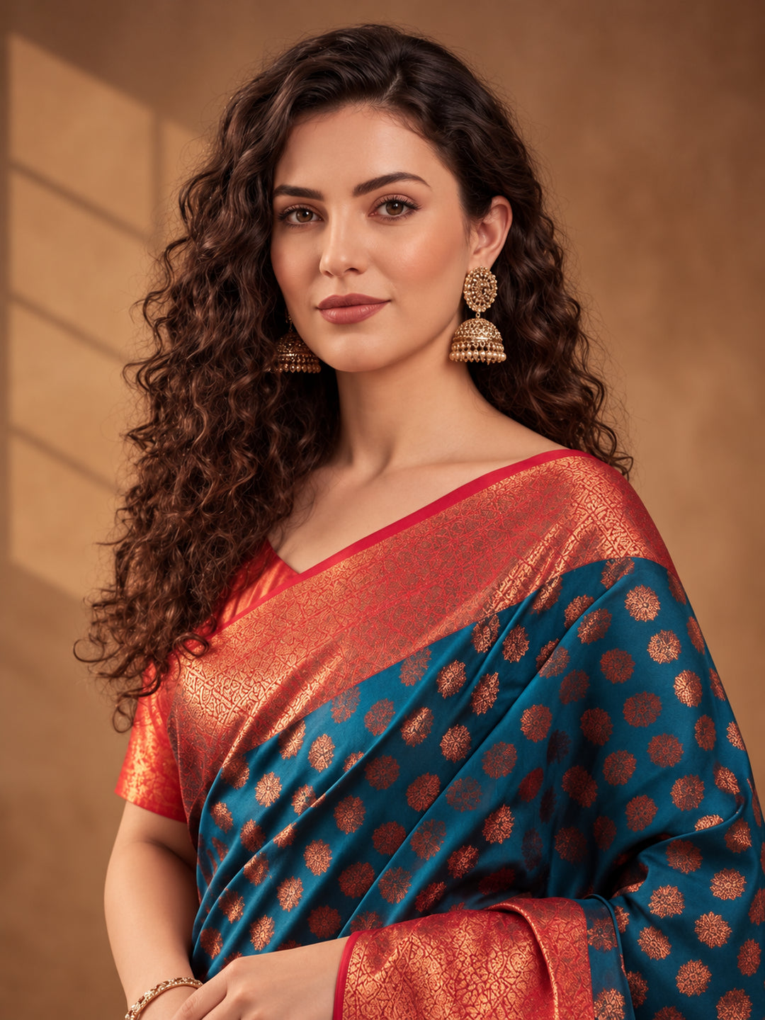 Teal Tranquility: Weaving Work Banarasi Silk Saree