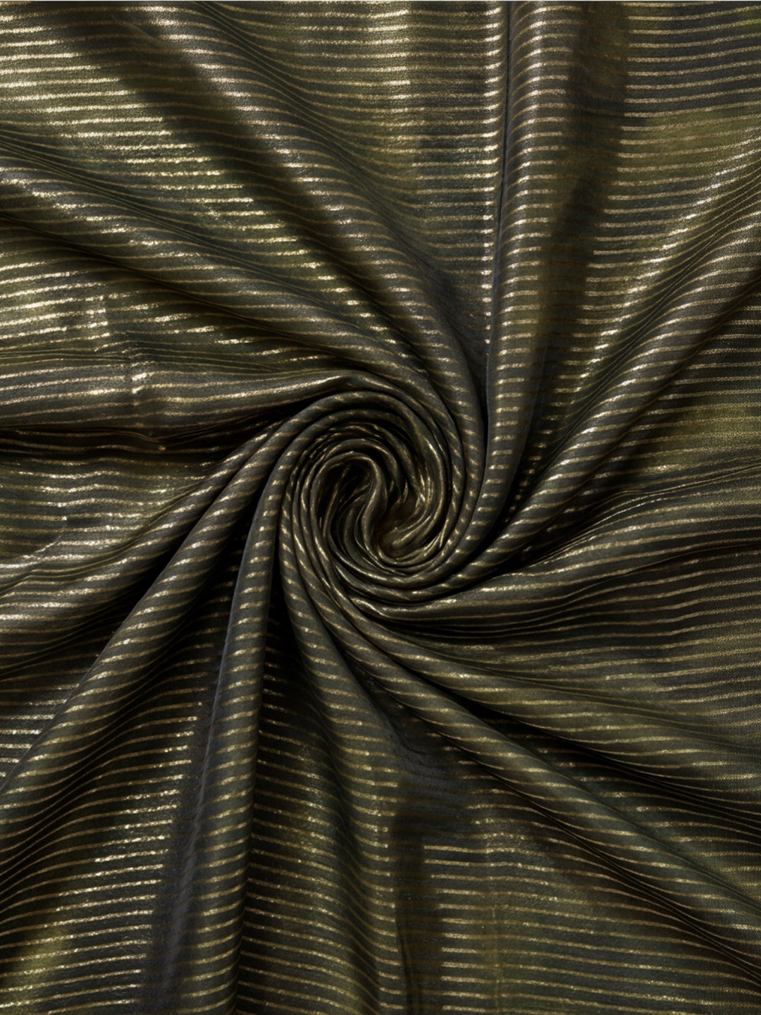Olive Green Sparkle Lining Fabric Saree with Unique Prints by Jaipur Kurti