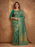 Jaipur Kurti Women'S Green Colour Designer Weaving Saree