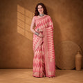 Pink Heavy Cotton Silk Saree with Beautiful Ethnic Woven Design – By Jaipur Kurti