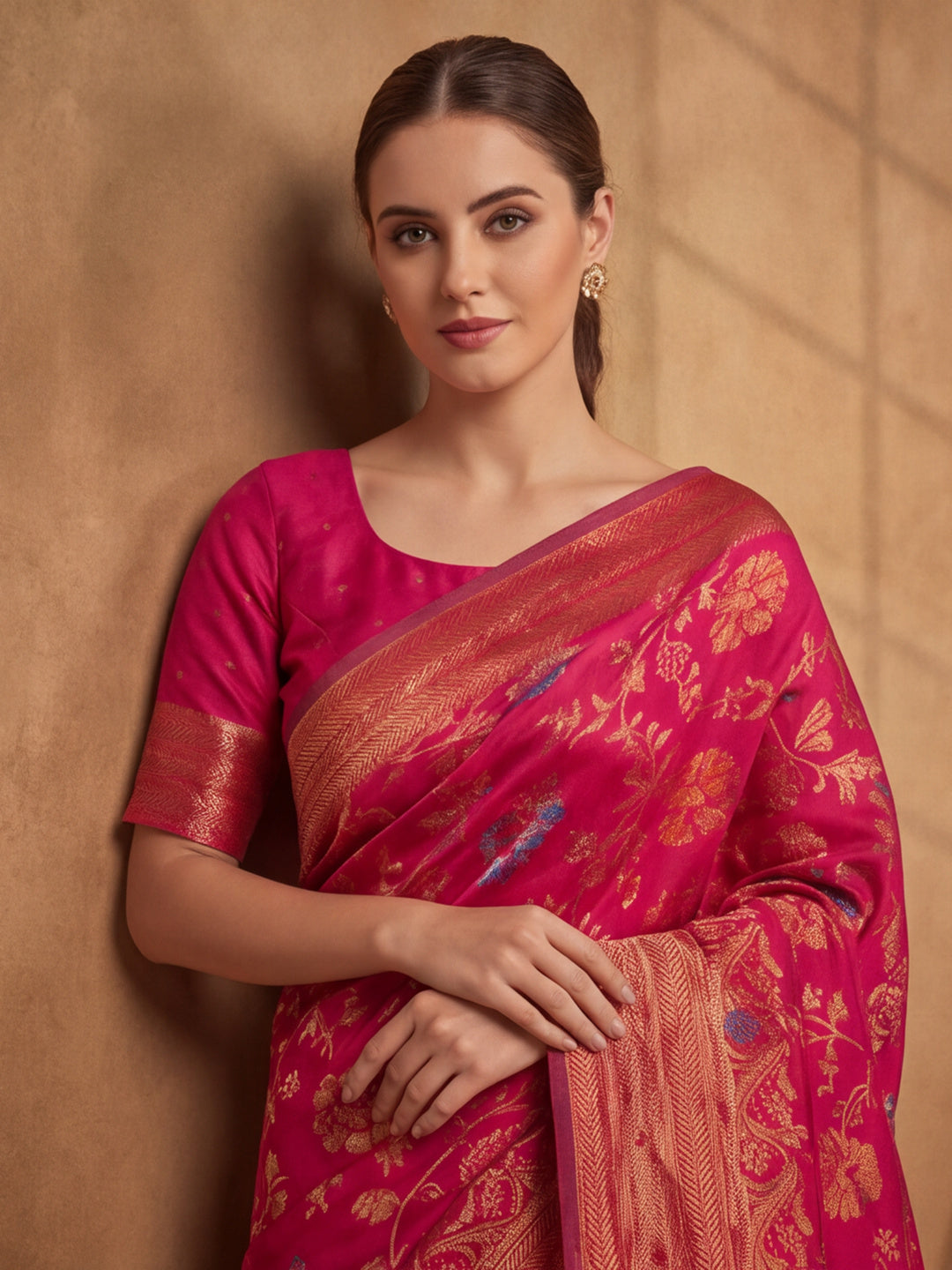 Pink Paradise: Weaving Work Banarasi Silk Saree