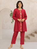 Magenta Resham Embroidered Festive Co-ord Set
