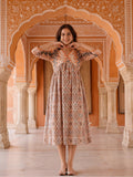 Geometric Printed Gathered Dress