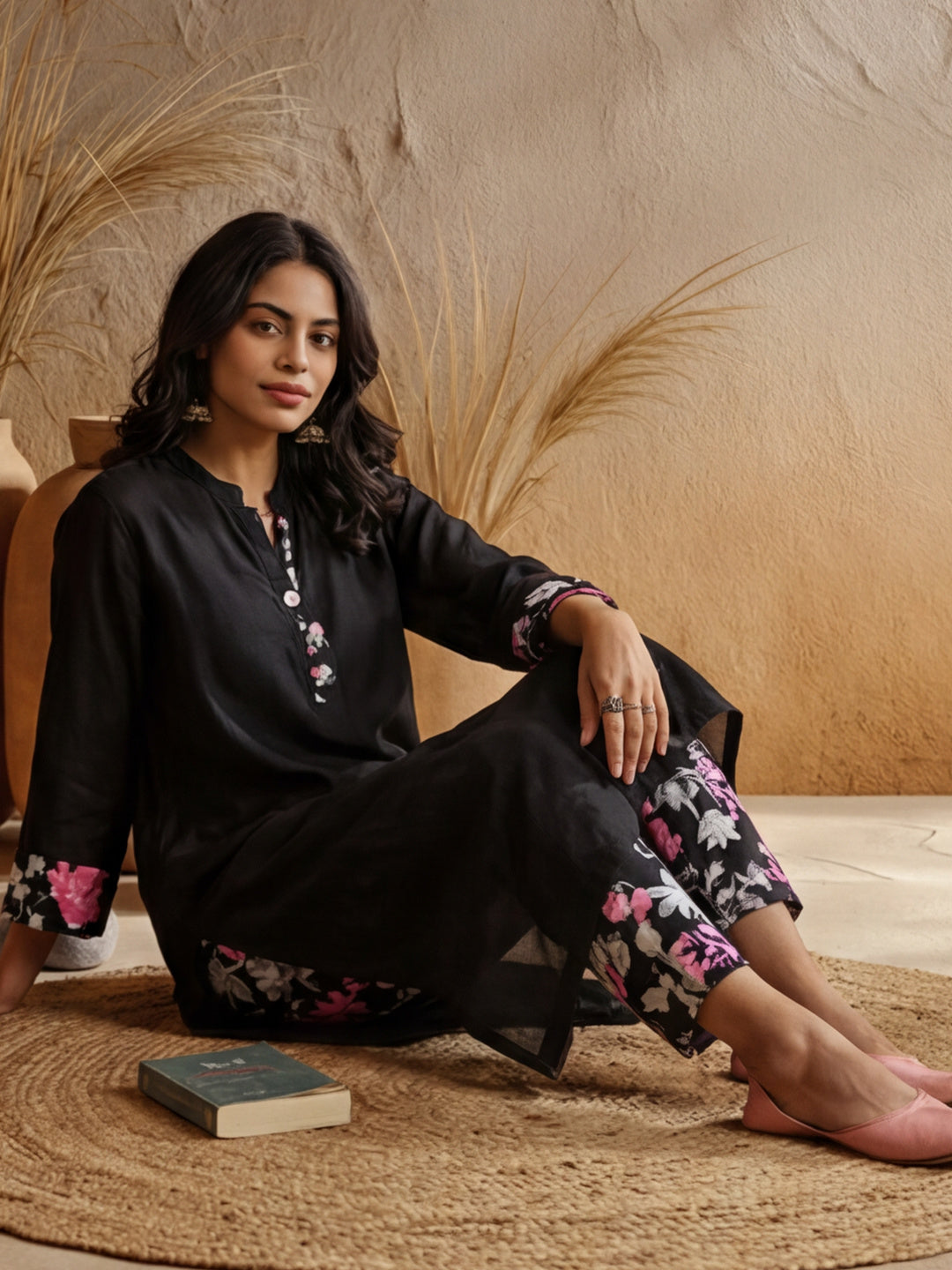 Embroidered A-Line Kurta & Trousers Sets