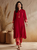 Floral Solid A-Line Kurta & Trousers Sets