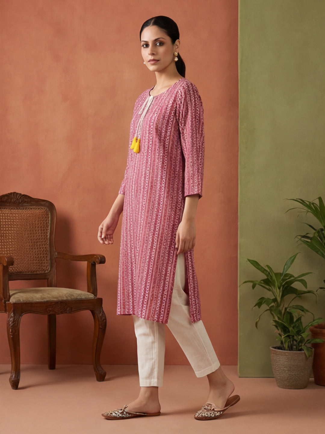 Floral Printed Straight Kurta