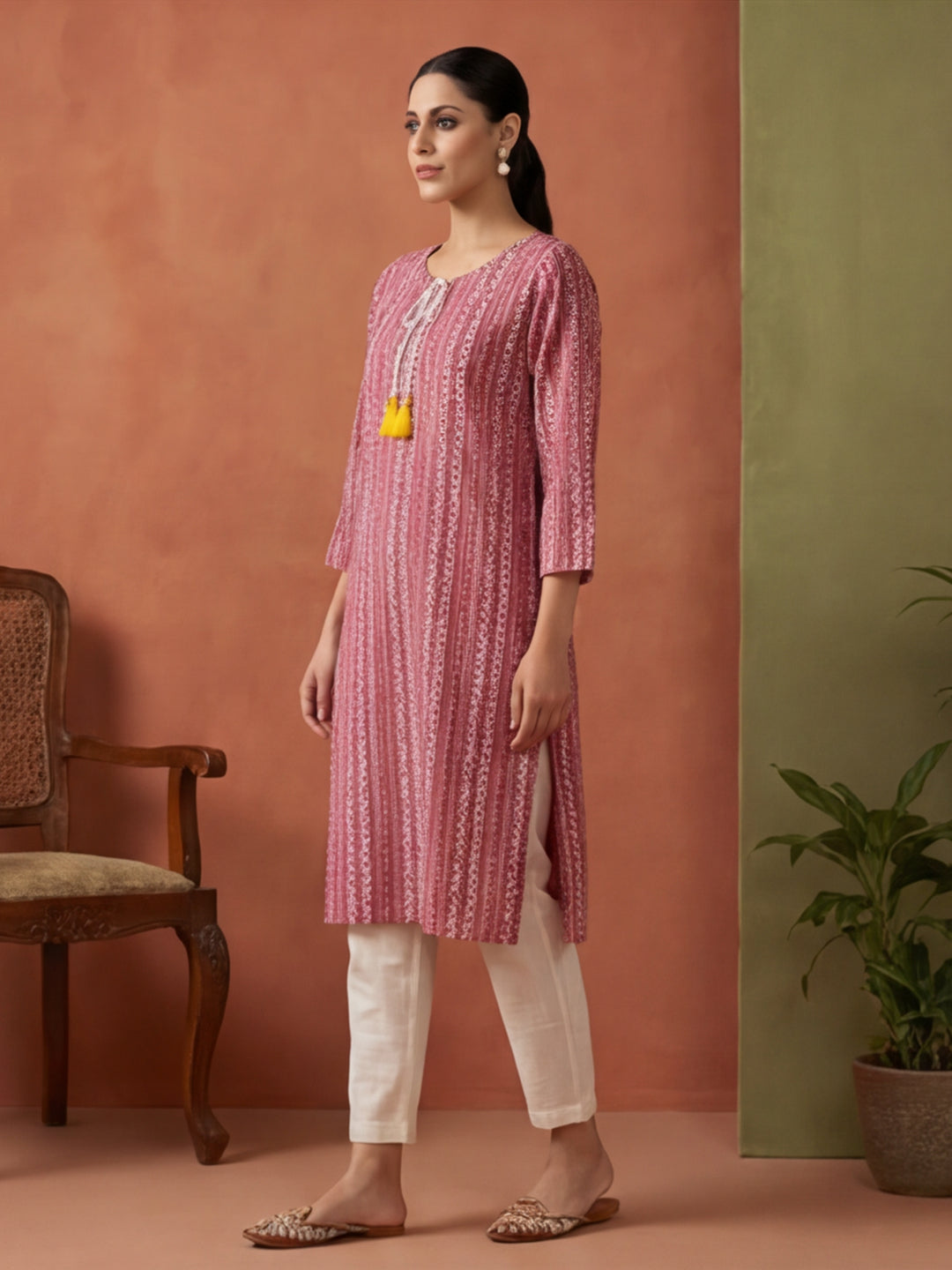 Floral Printed Straight Kurta