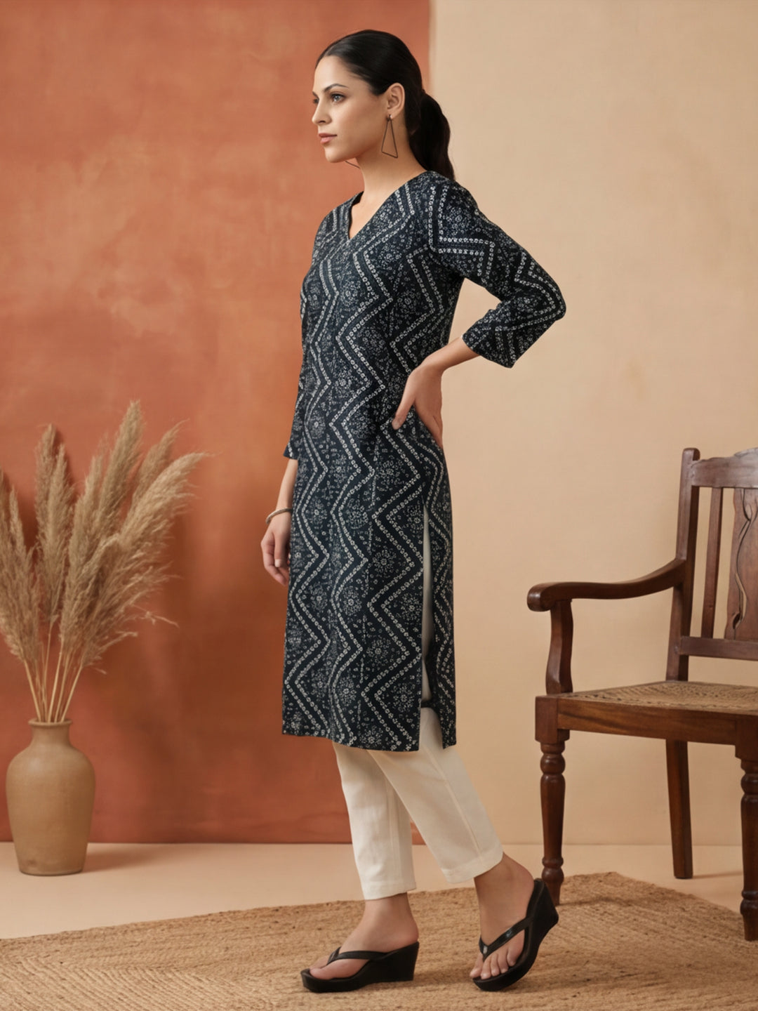 Floral Printed Straight Kurta