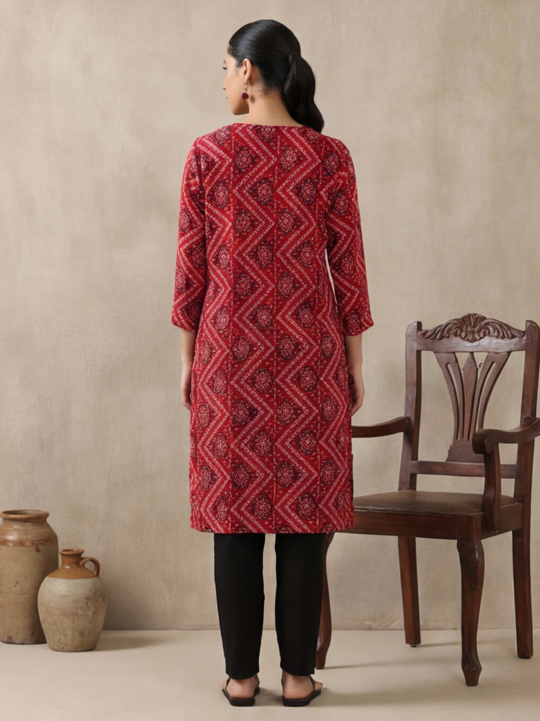 Floral Printed Straight Kurta