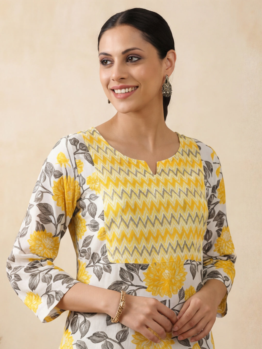 Floral Printed Straight Kurta
