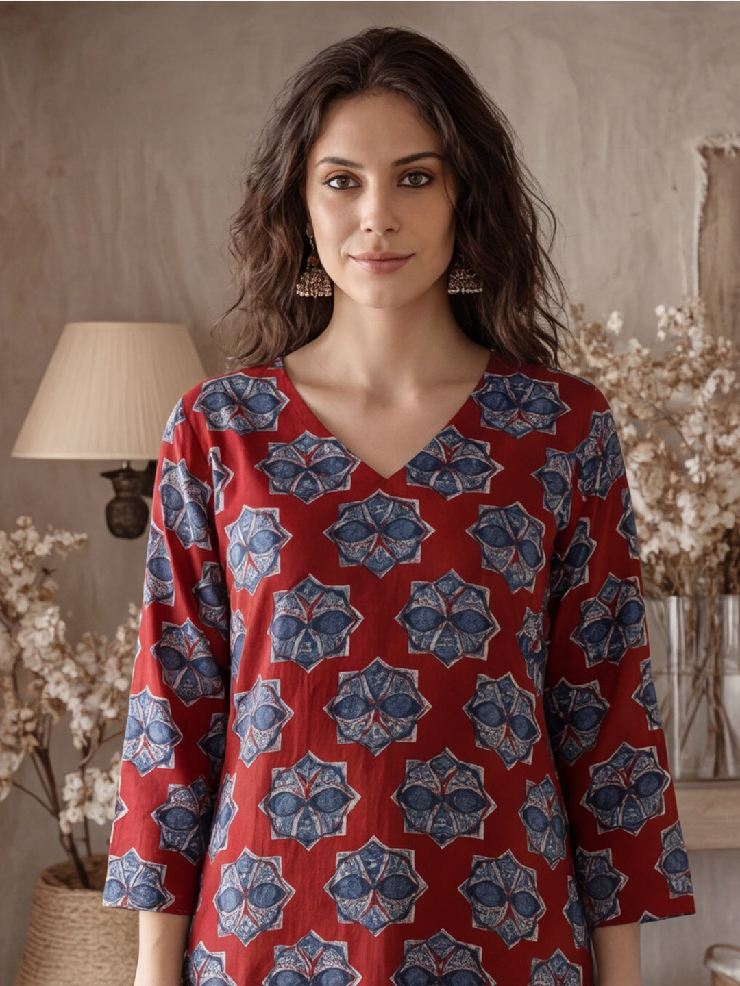 Floral Printed Straight Kurta