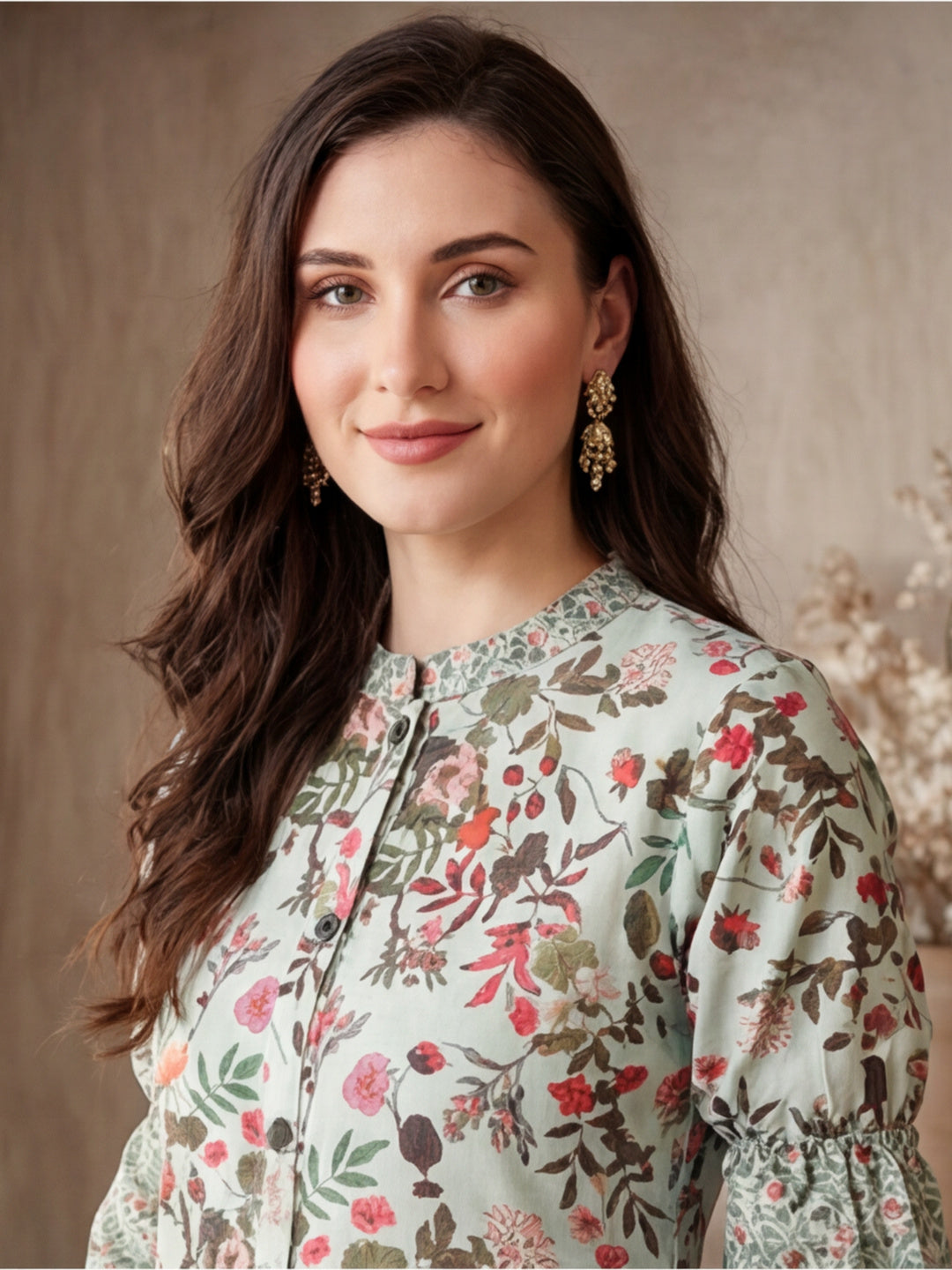 Floral Printed Straight Kurta