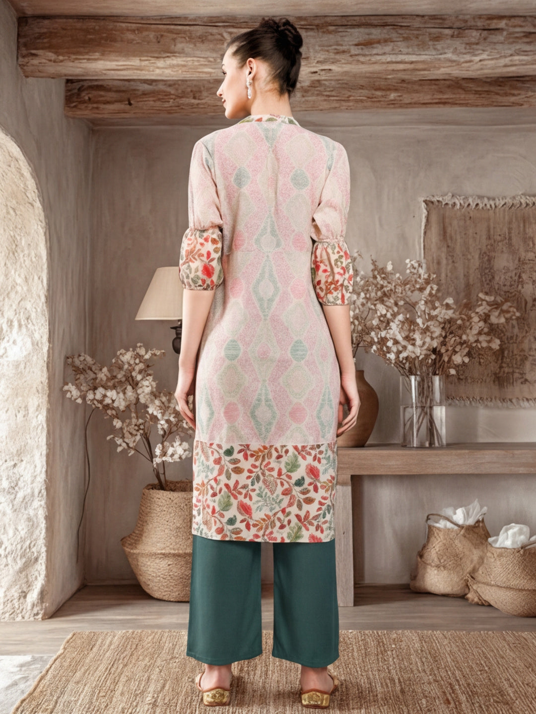 Floral Printed Straight Kurta