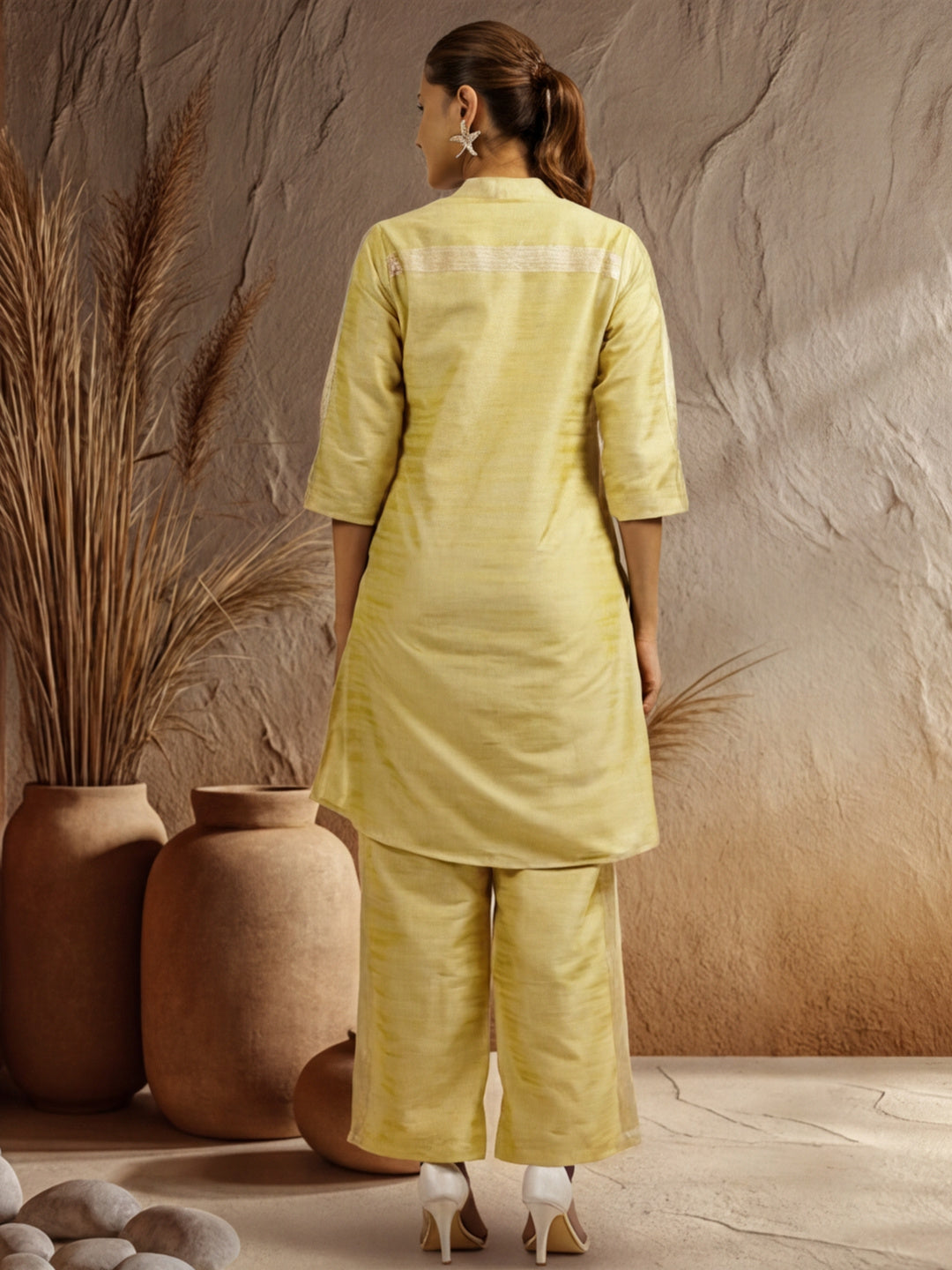 Chanderi Lurex Embroidered Festive Co-ord Set