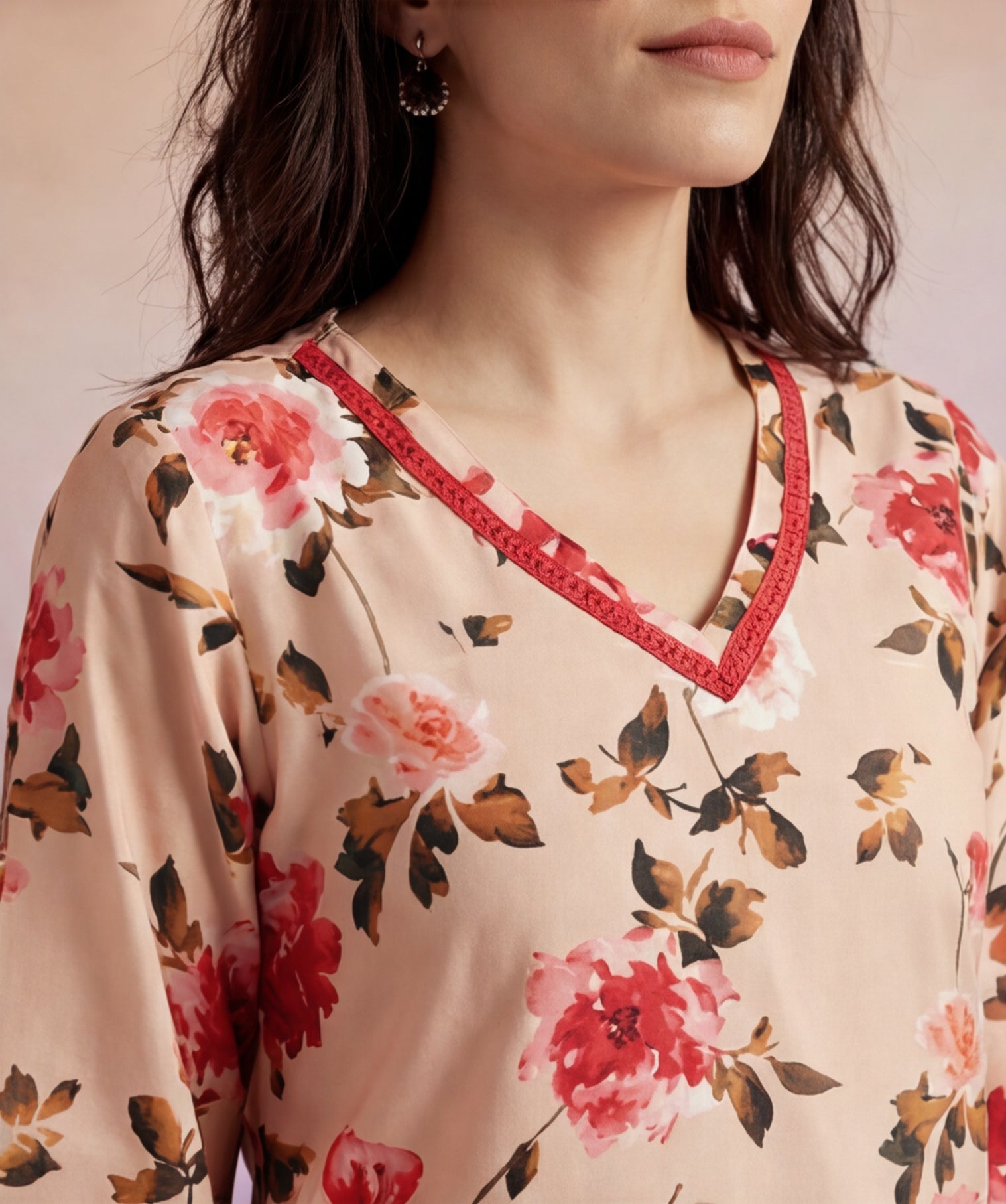 Floral Printed Straight Kurta With Pants