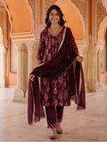 Mirror Embroidered Festive Flared Kurta Set With Dupatta