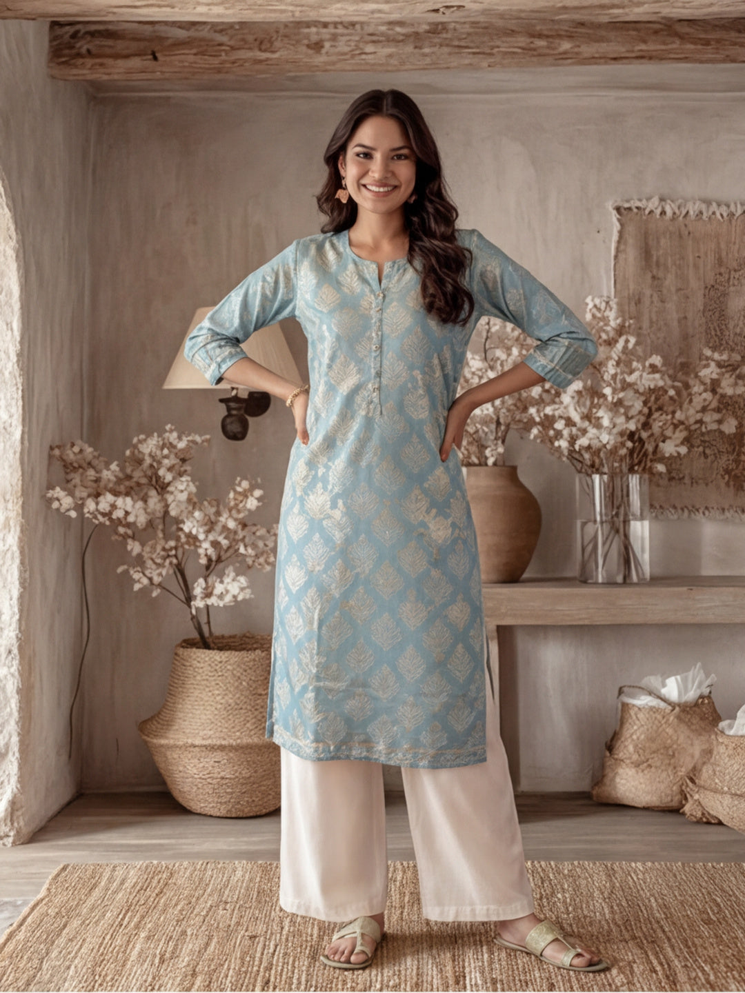 Bandhej Printed Modal Muslin Kurta