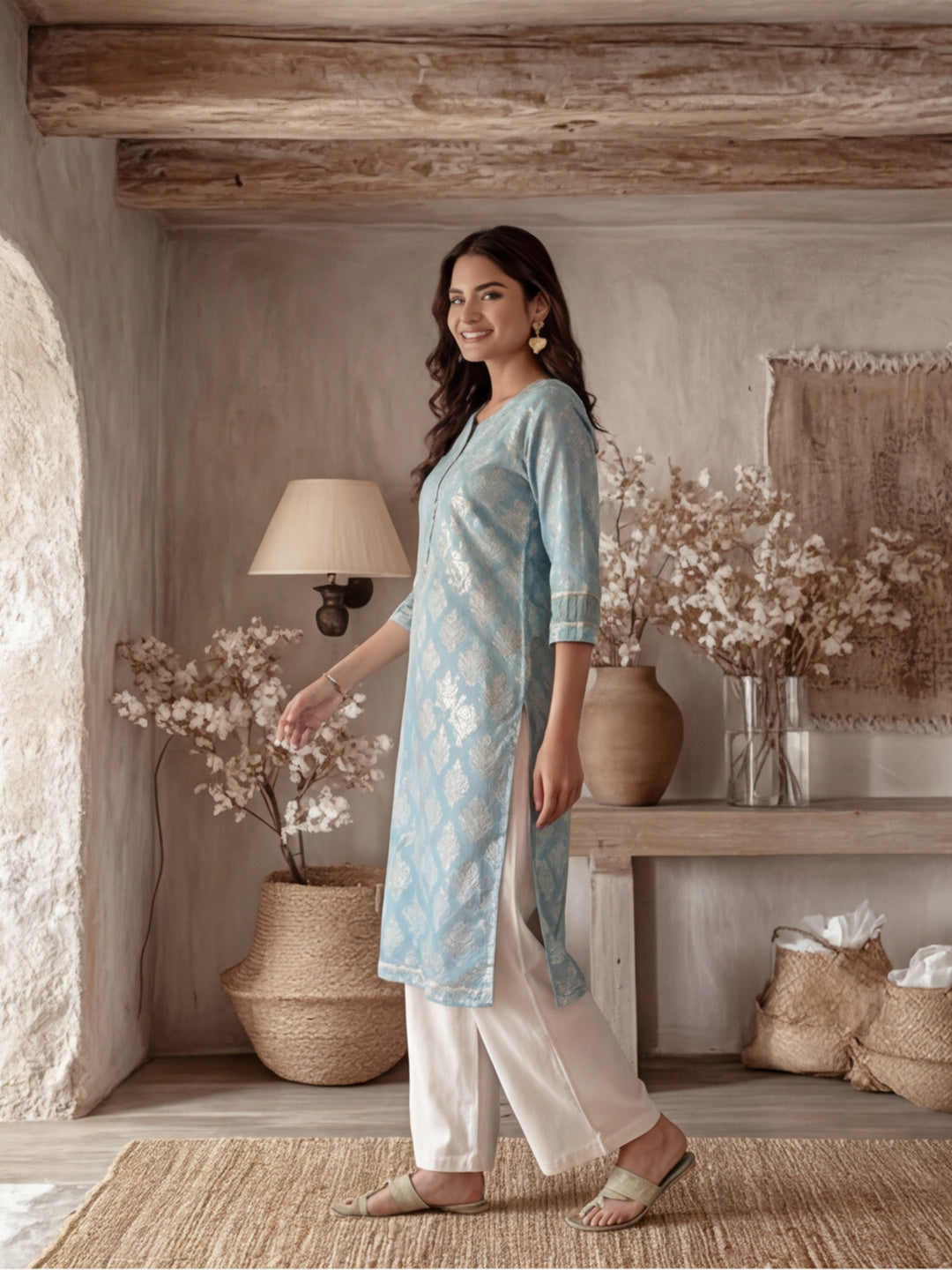 Bandhej Printed Modal Muslin Kurta