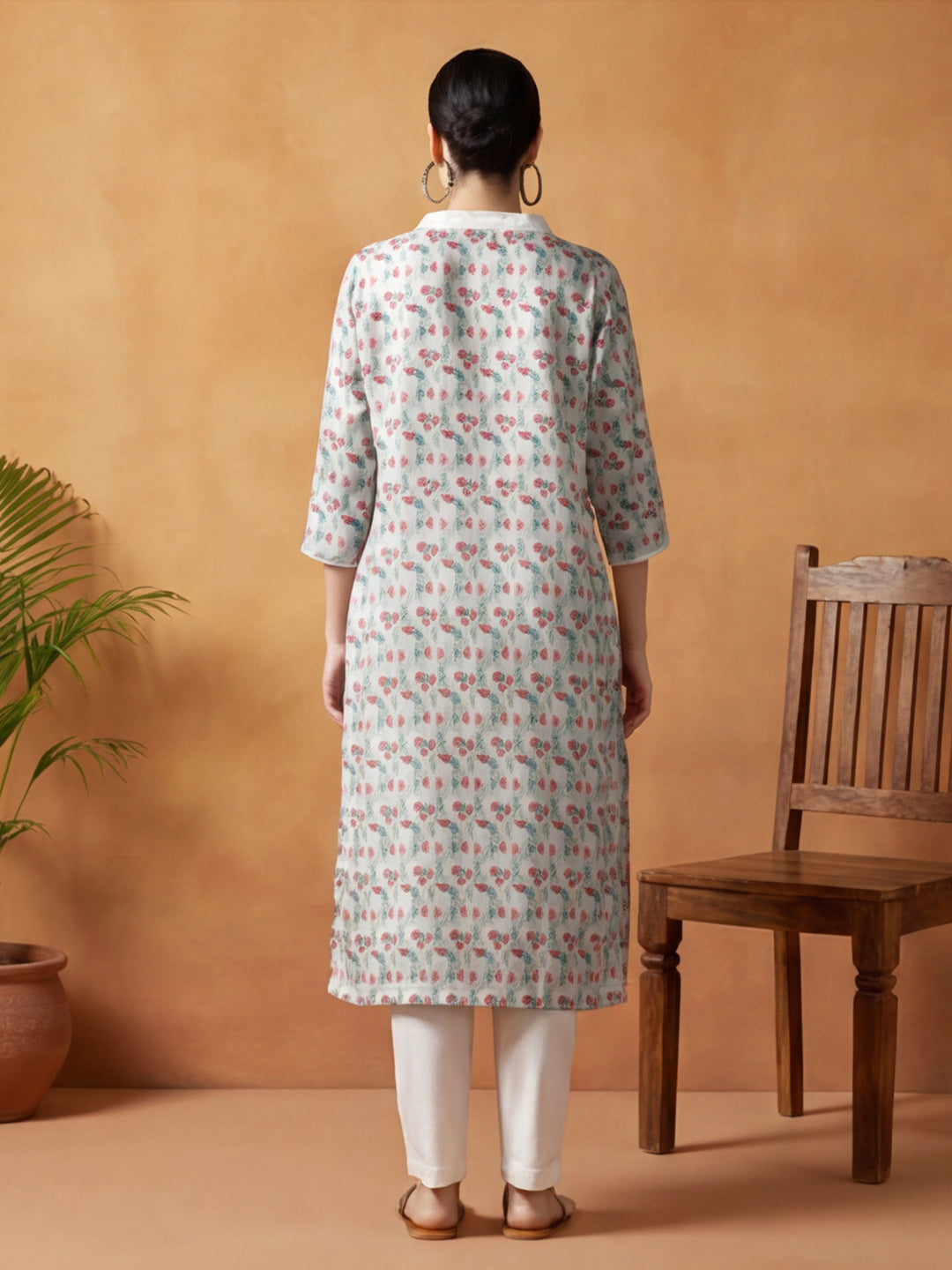 Floral Printed Straight Kurta
