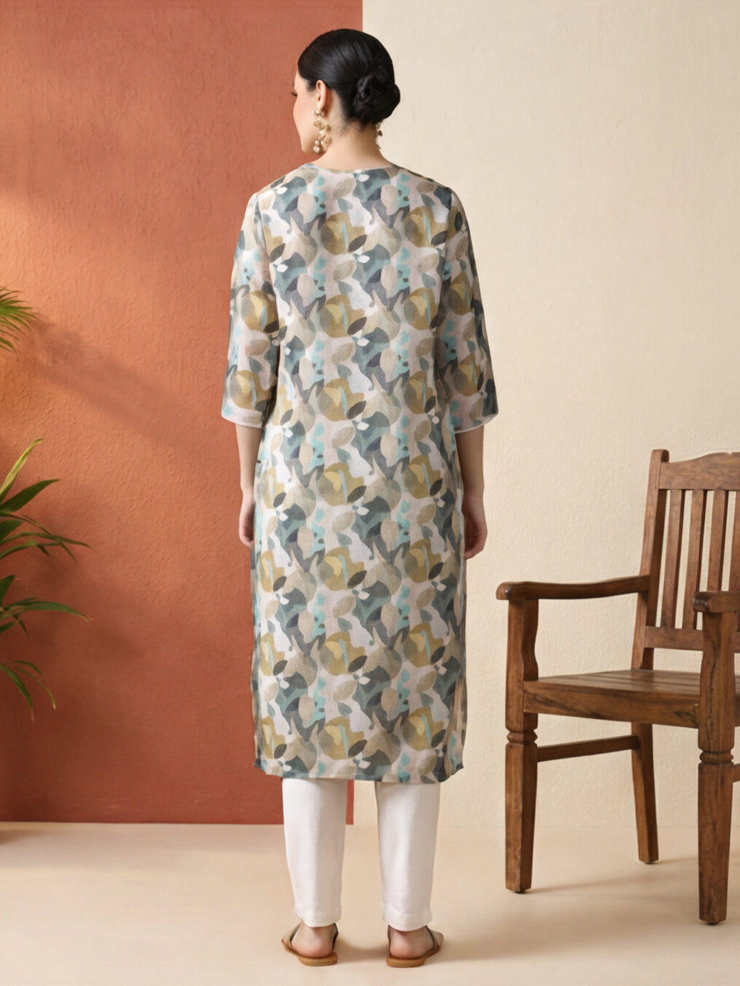 Floral Printed Straight Kurta