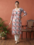 Floral Printed Straight Kurta