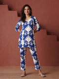 Floral Printed Straight Kurta & Trousers Sets