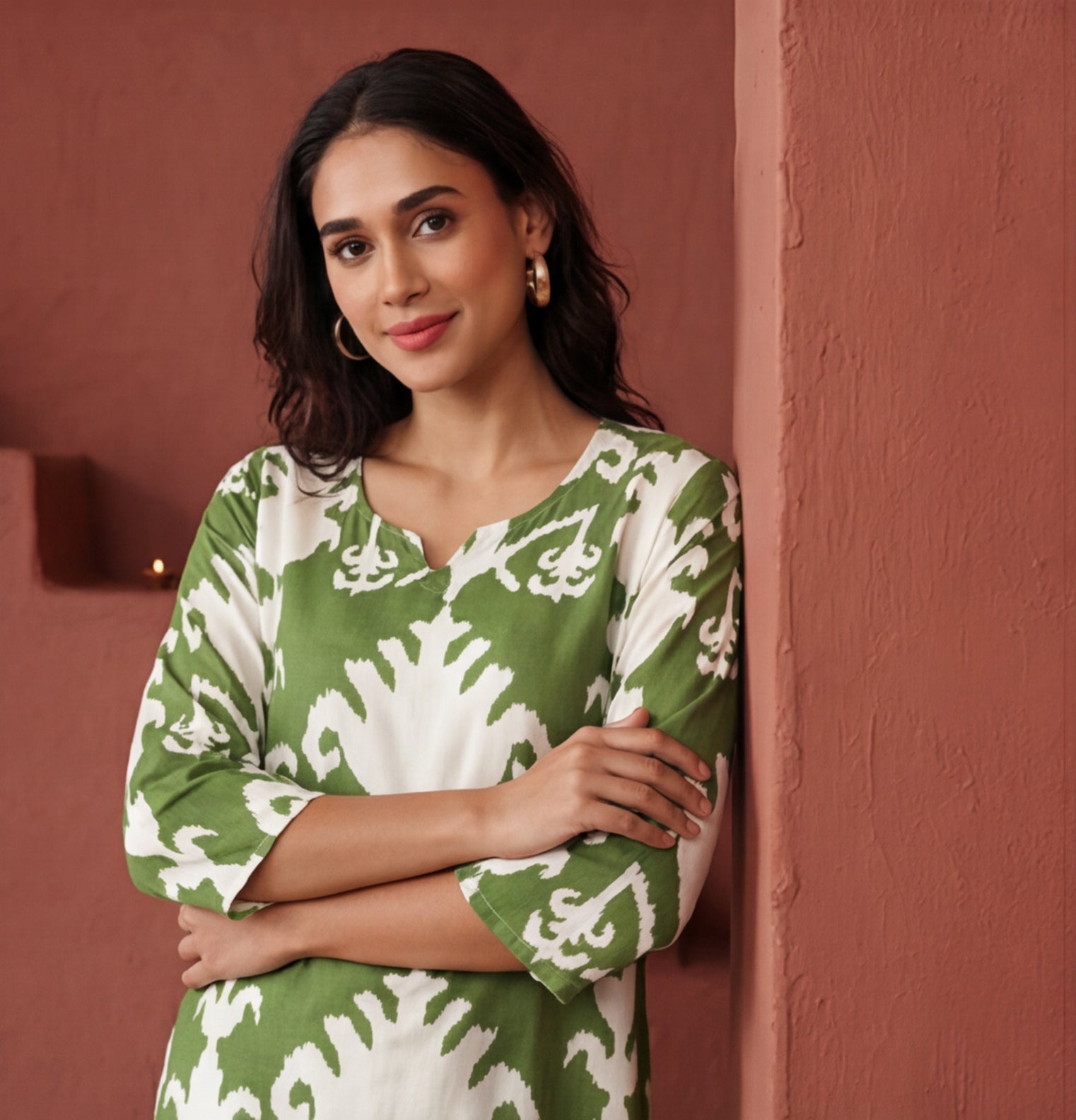Floral Printed Straight Kurta & Trousers Sets