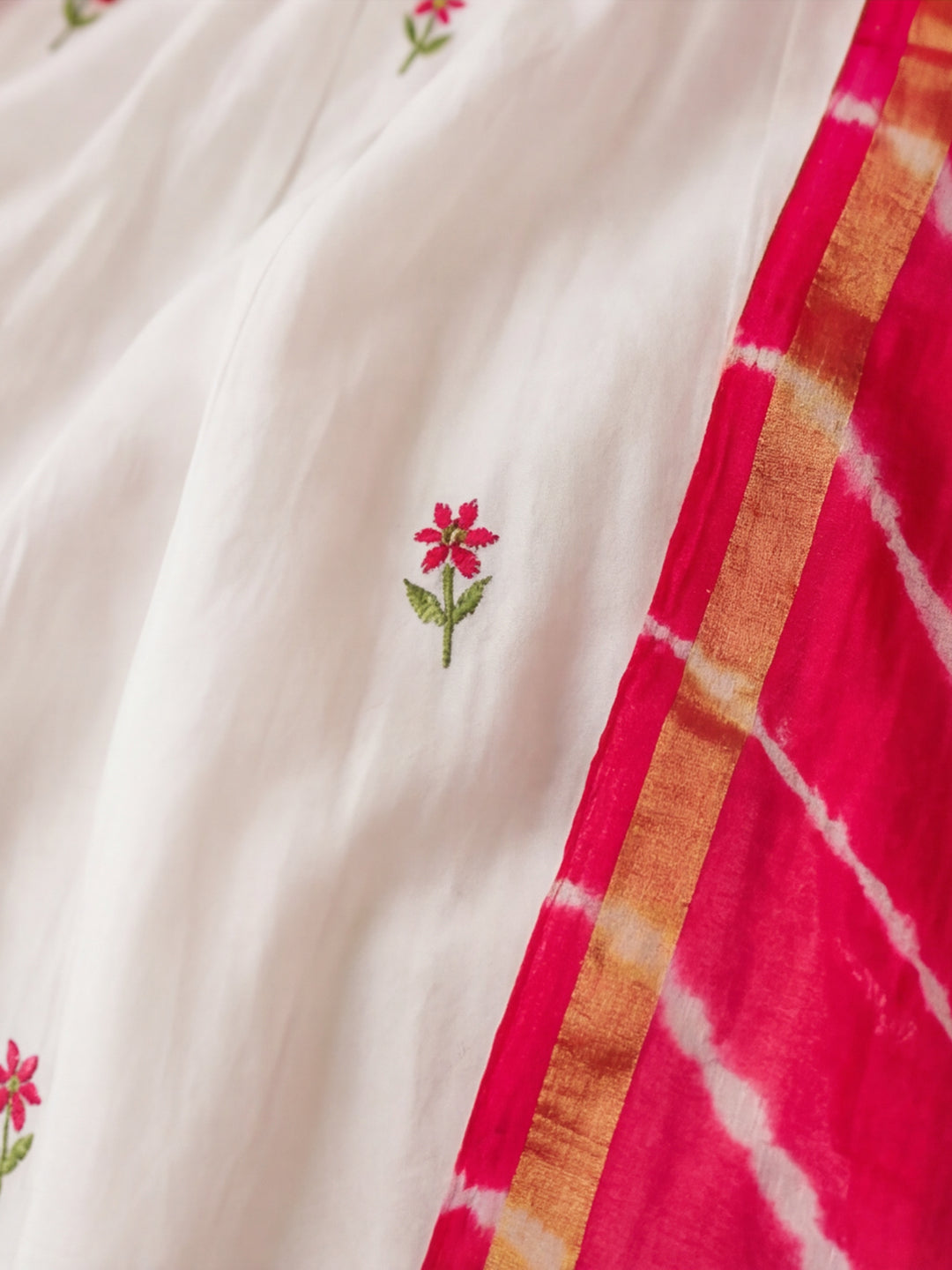 Floral Embroidered Flared Kurta & Trousers Sets