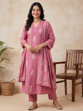 Floral Embroidered Straight Kurta & Trousers Sets