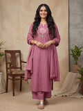 Floral Embroidered Straight Kurta & Trousers Sets