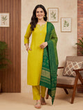 Floral Embroidered Straight Kurta & Trousers Sets