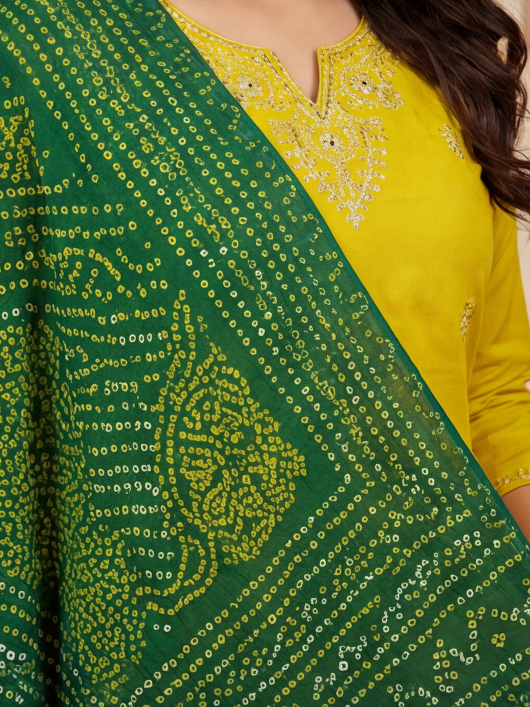 Floral Embroidered Straight Kurta & Trousers Sets