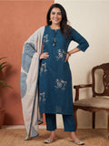 Solid Printed Straight Kurta & Trousers Sets