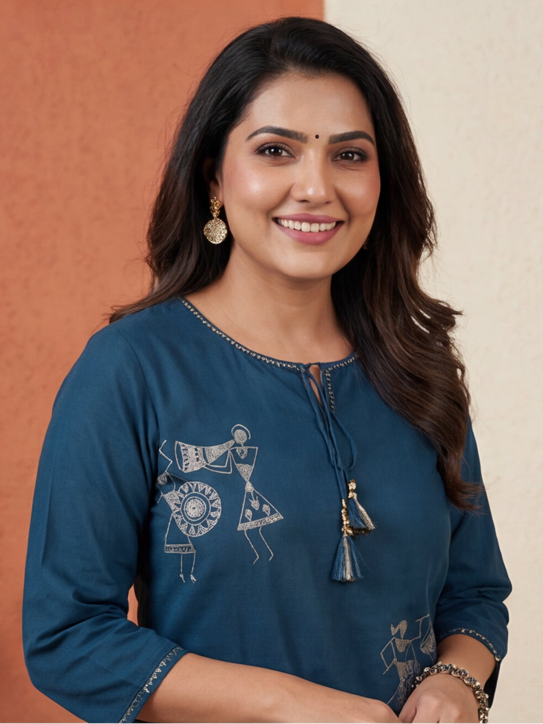 Solid Printed Straight Kurta & Trousers Sets