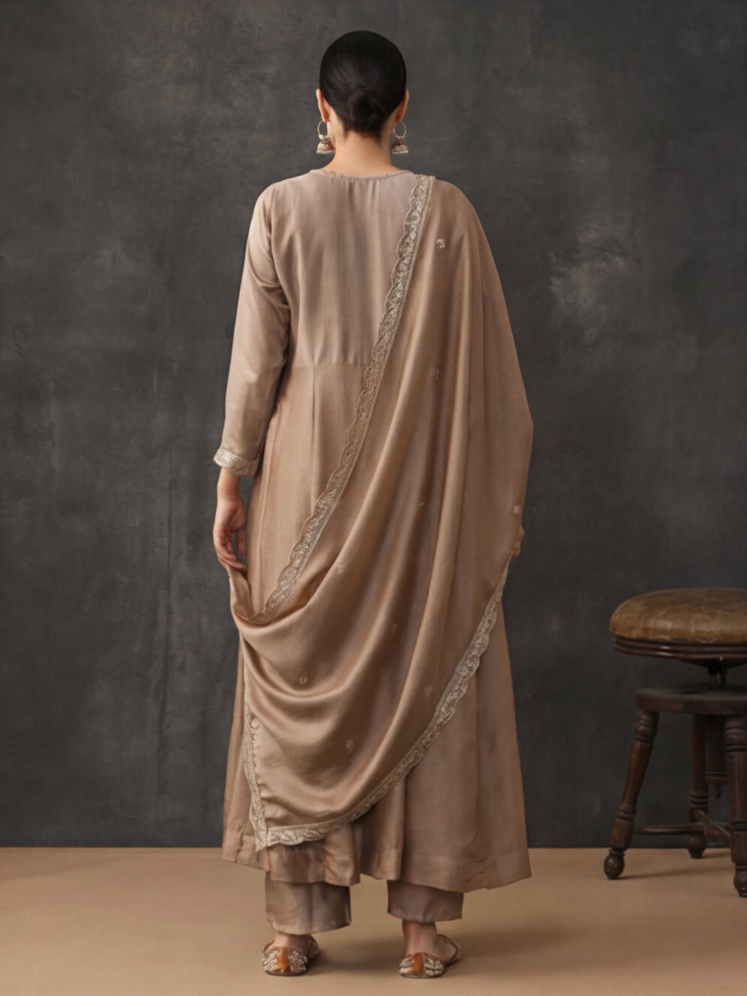Floral Embroidered Flared Kurta & Trousers Sets