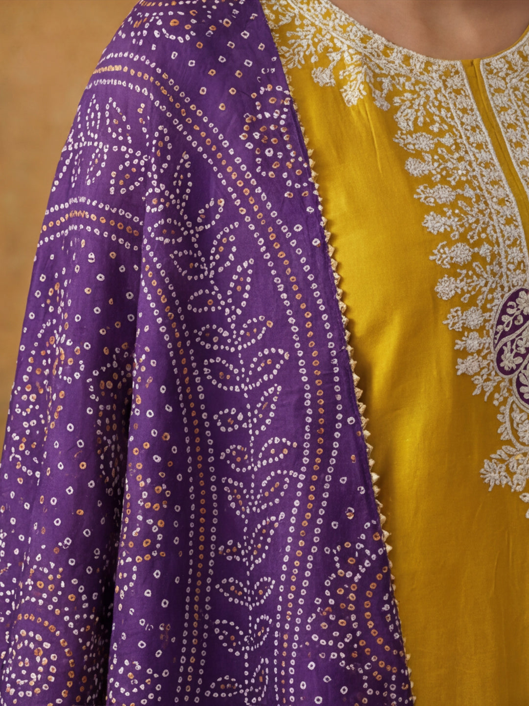 Floral Embroidered Straight Kurta & Trousers Sets