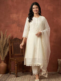 Floral Embroidered Straight Kurta & Trousers Sets