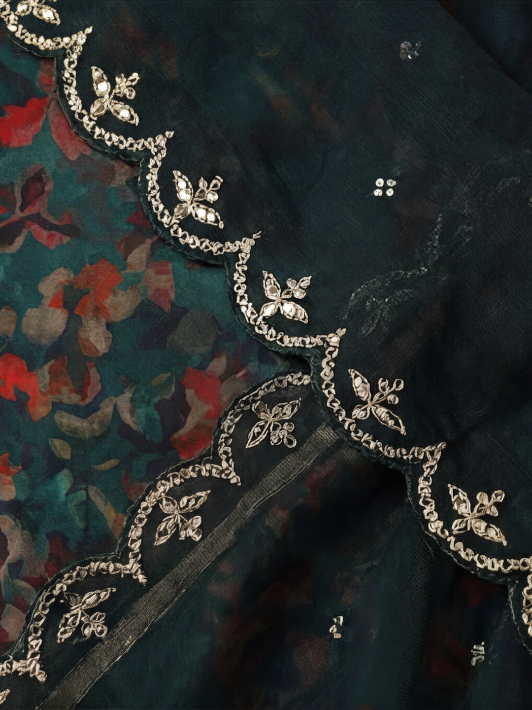Floral Embroidered Straight Kurta & Trousers Sets