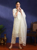 Floral Embroidered Straight Kurta & Trousers Sets