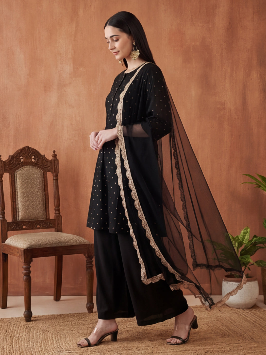 Floral Printed Flared Kurta & Sharara Sets