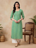 Women Floral Print Pure Cotton Straight Kurta