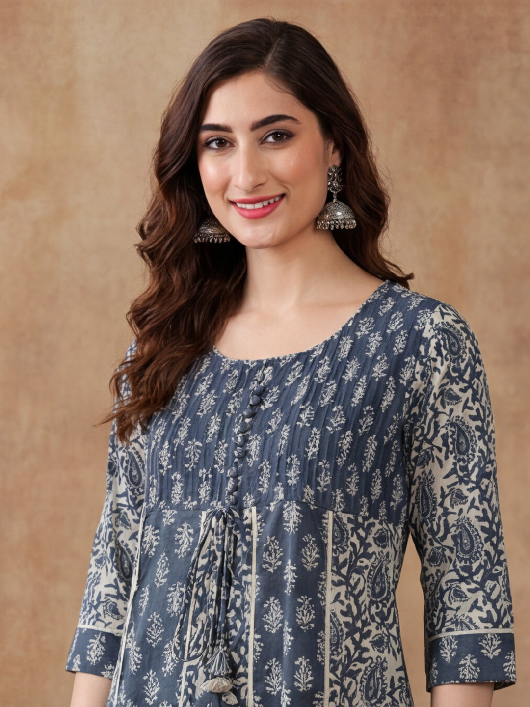 Ethnic Motifs Printed Flared Kurta & Trousers Sets