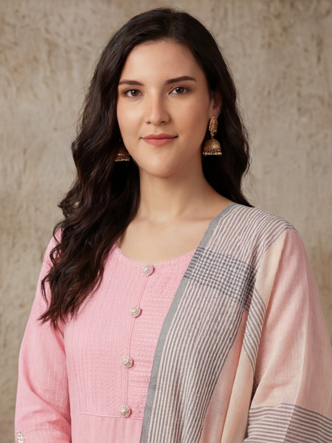 Printed Straight Kurta With Printed Palazzo And Dupatta