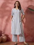 Striped Printed Straight Kurta & Palazzos Sets