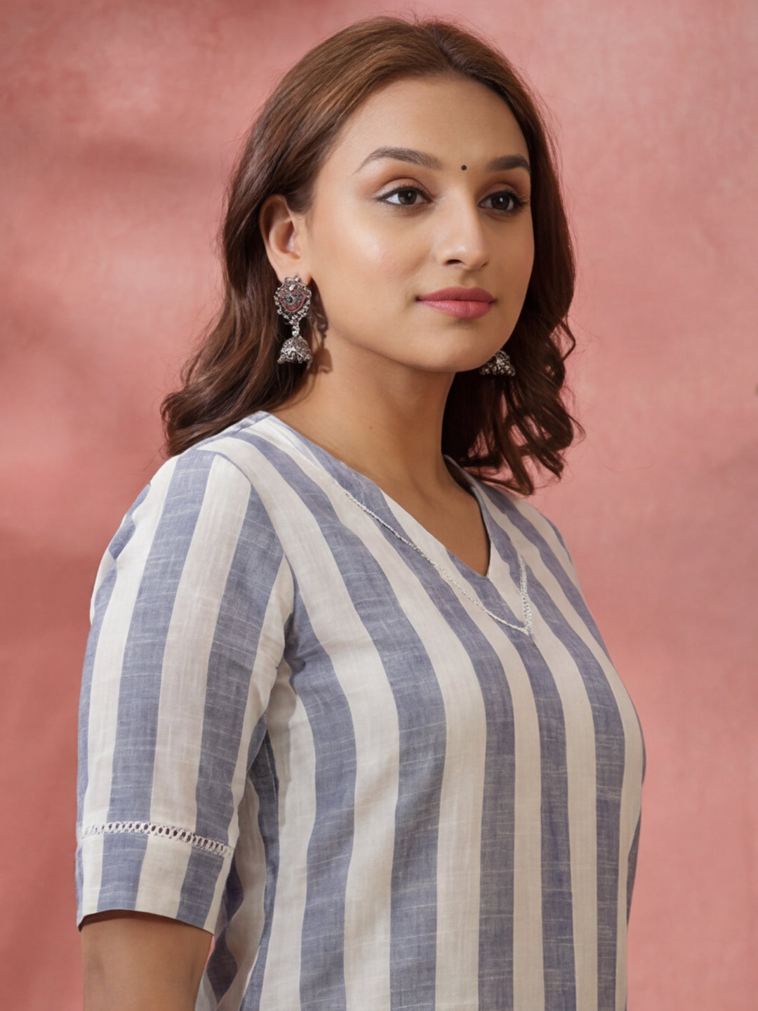 Striped Printed Straight Kurta & Palazzos Sets
