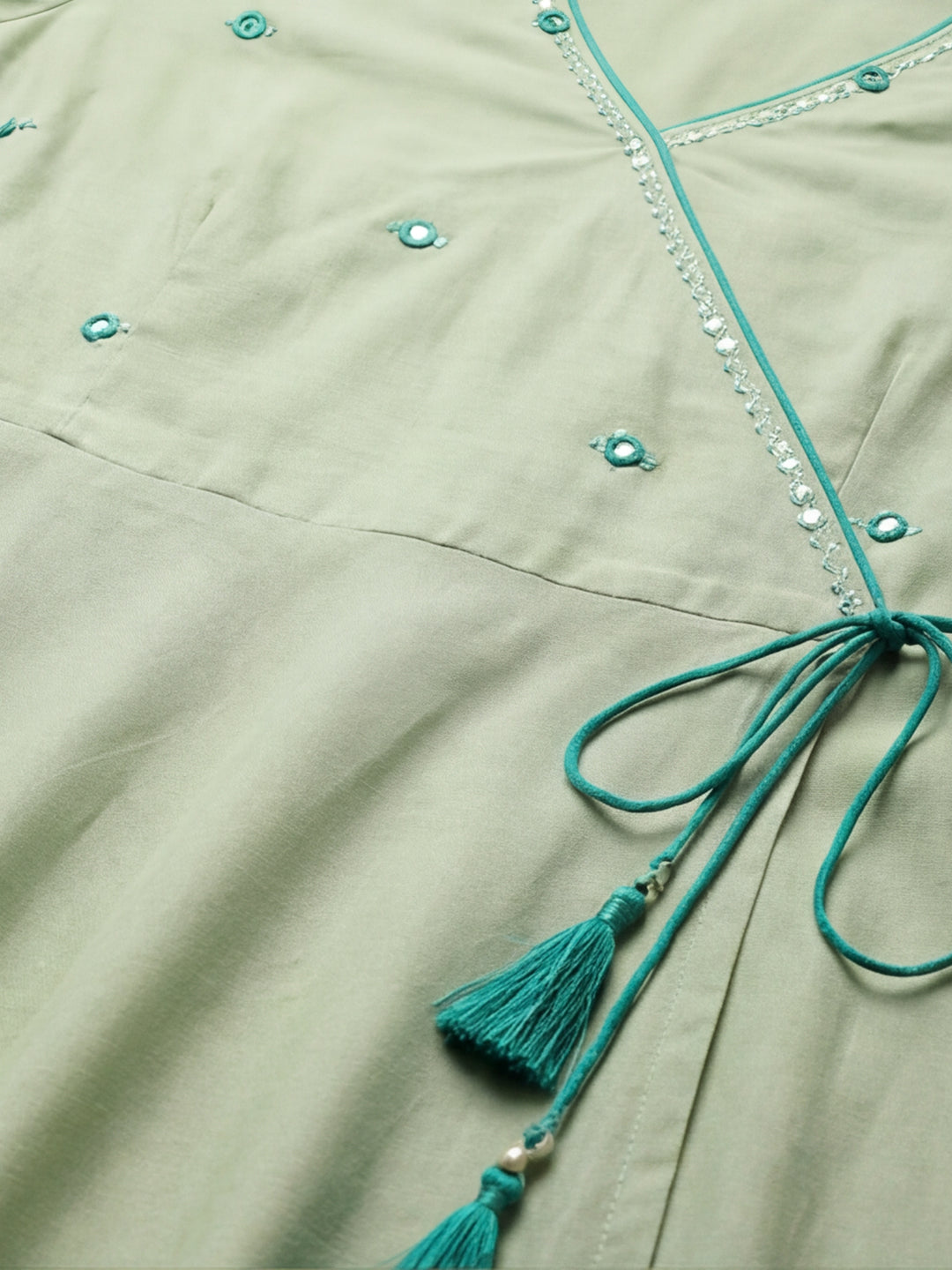 Solid Solid Flared Kurta & Trousers Sets